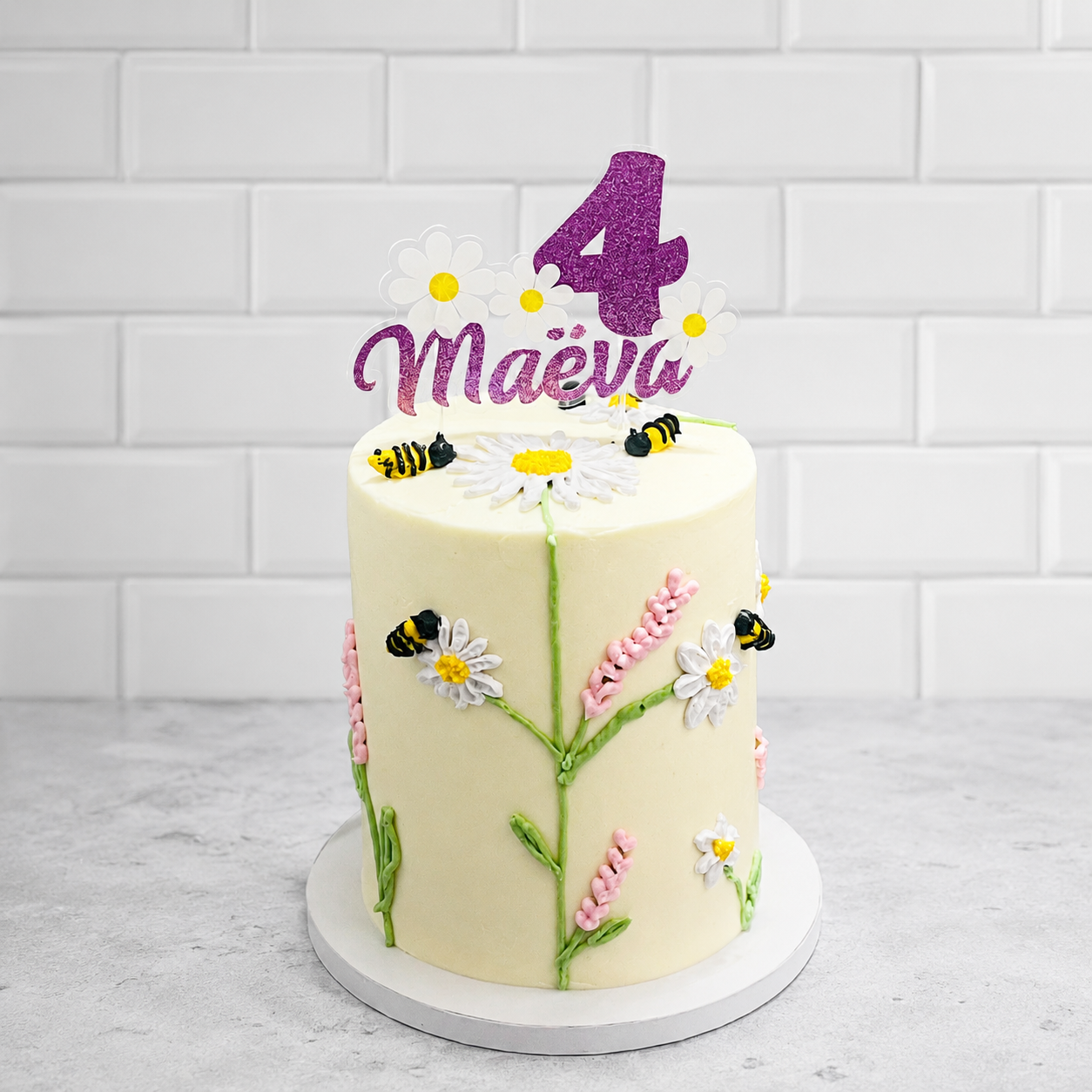 gateau-fleur-abeilles-petits-cornets-sucres