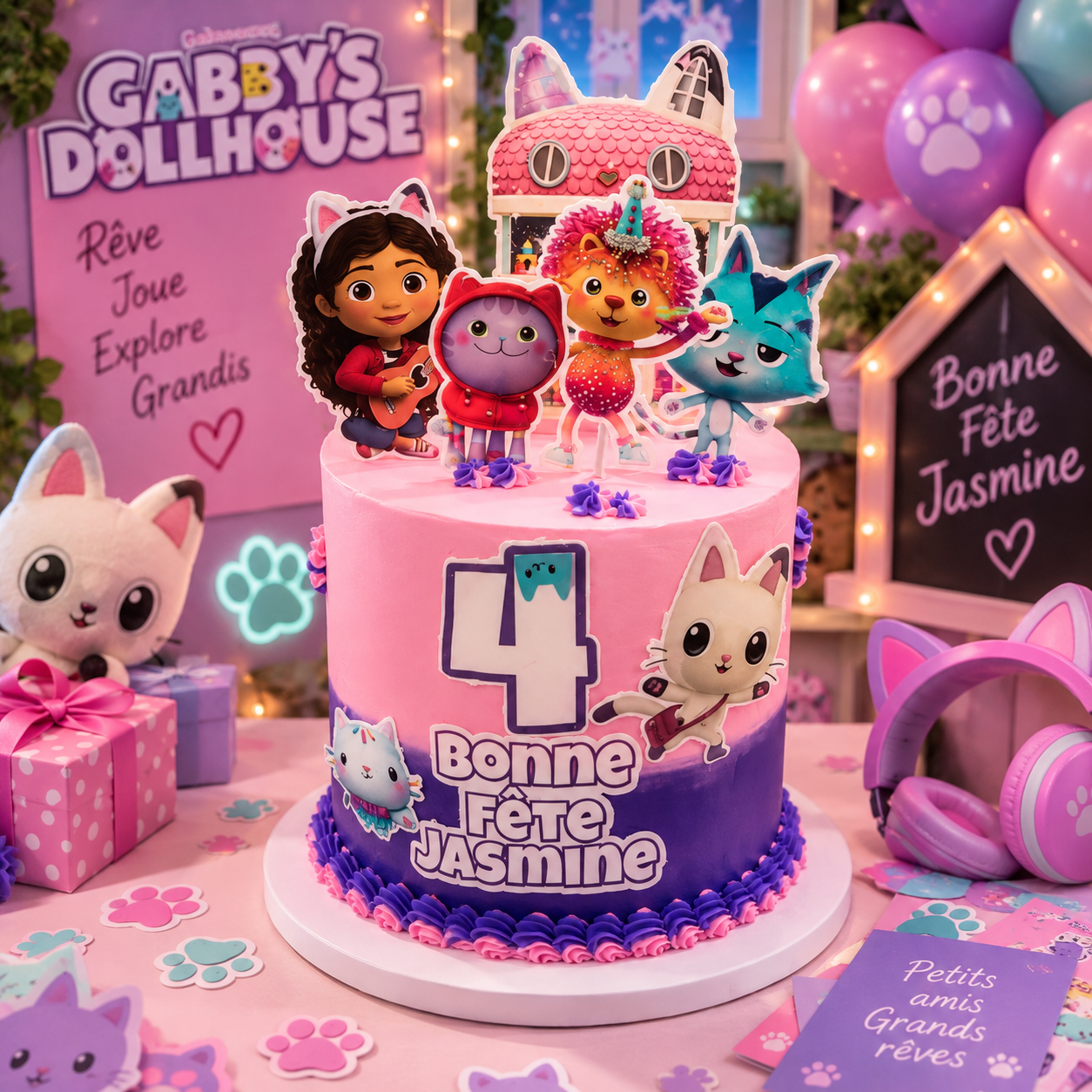 Gateau-Gabbie-Dollhouse-petits-cornets-sucres