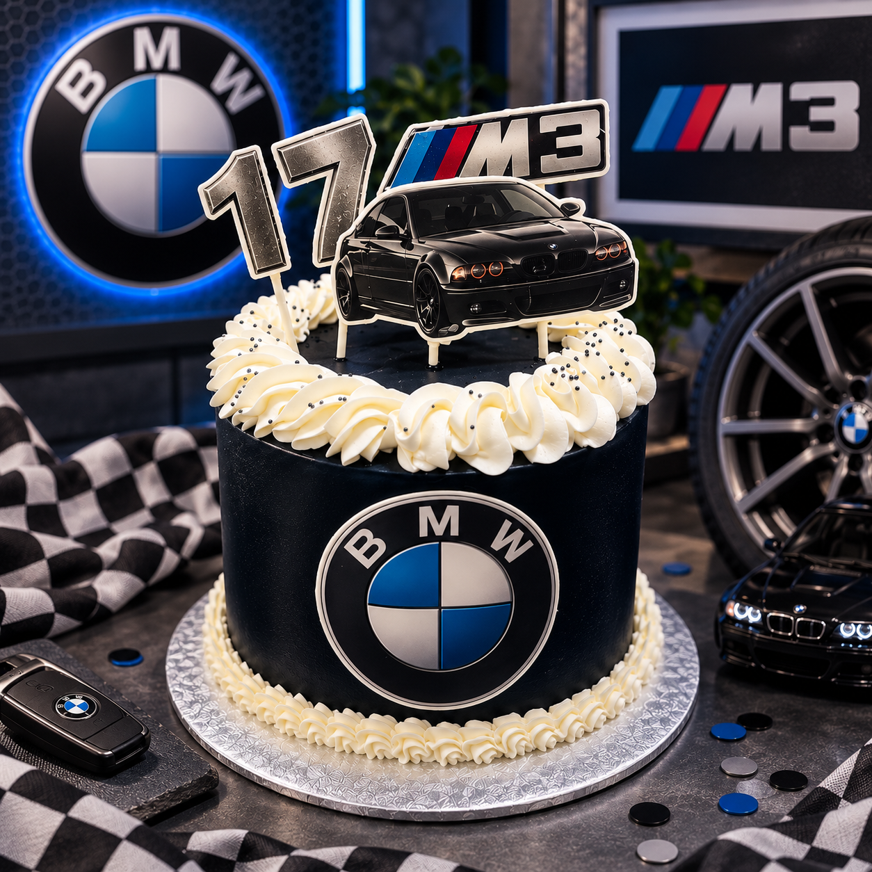 Gateau-BMW-petits-cornets-sucres