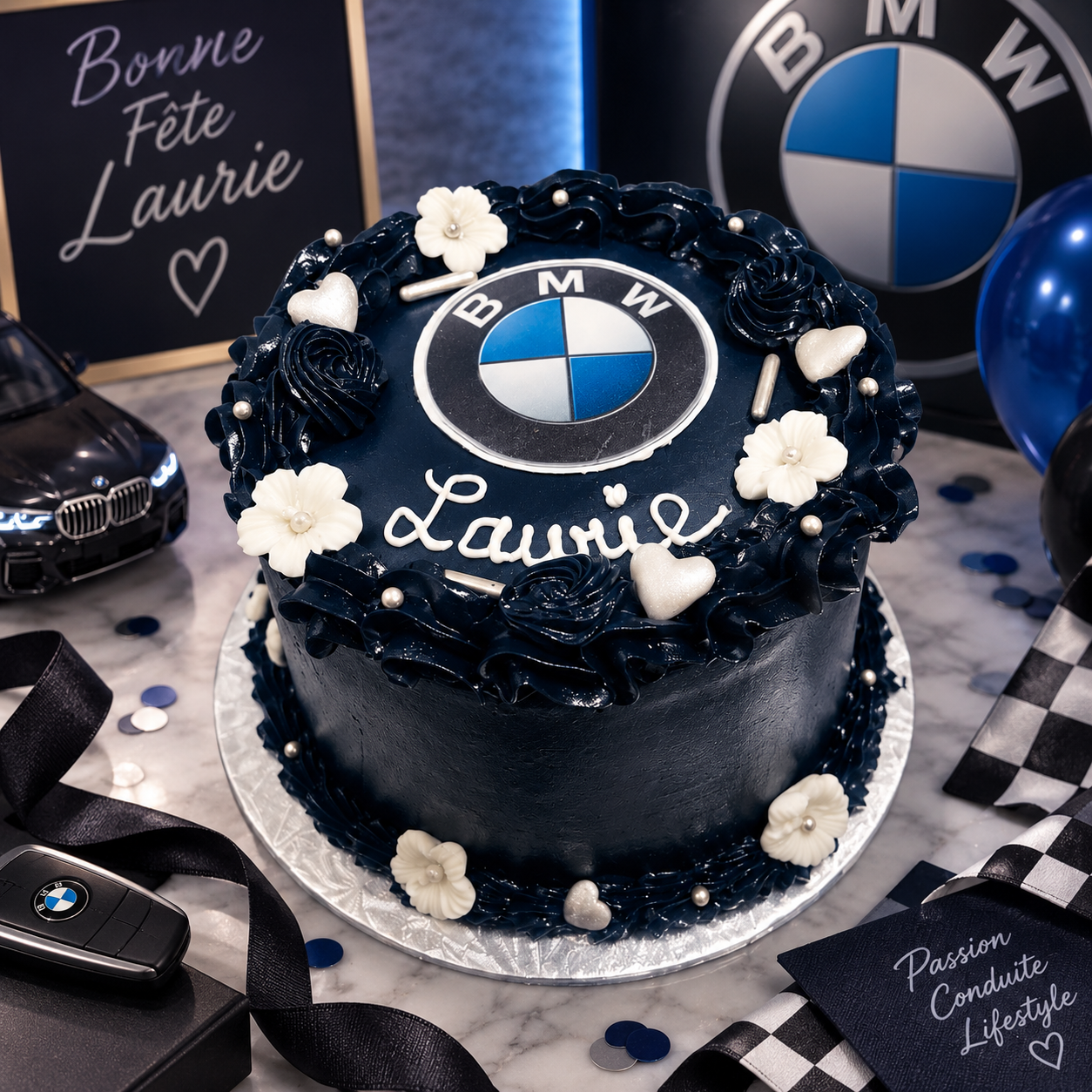 Gateau-BMW-petits-cornets-sucres